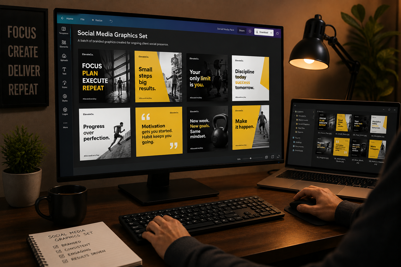 Social media graphics set for ElevateCo